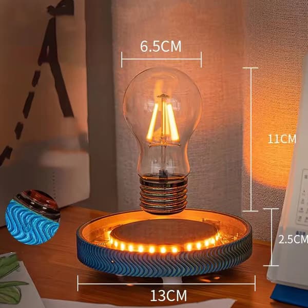 Magnetisk svevende bordlampe - lyspære / leviterende lampe m