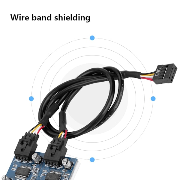9-Pin USB Header Han til 4 Hun Udvidelseskabel