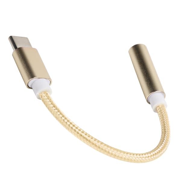 Type C til 3,5 mm Aux-lydadapter Flettet lydheadsetadapter til Letv / Xiaomi Gul