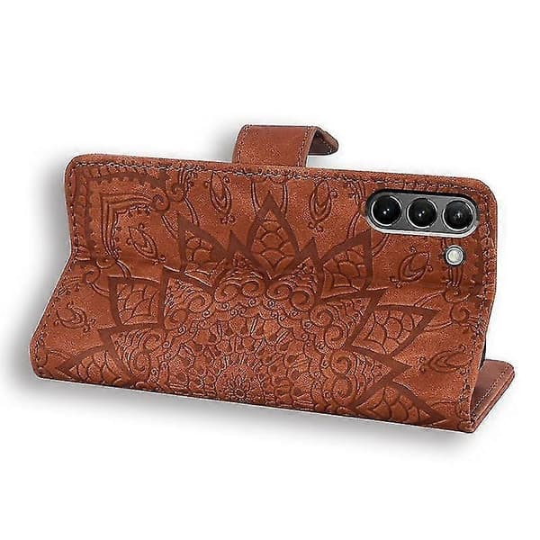Plånboksfodral för S21 Fe 5g PU-flipfodral Mandala Brown