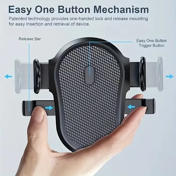 【BQ】Adjustable Hands-Free Phone Holder with Metal Hook – One-Button Operation, Durable Structure, Dark Black, Compatible with 17 Pro Max