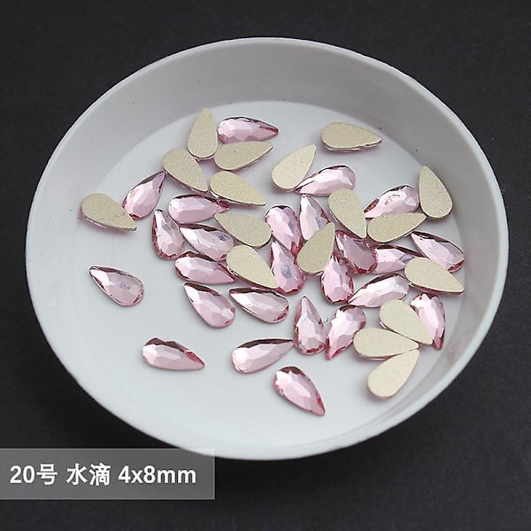 Tukku Vaaleanpunainen Multi Style Tasainen Selkä Kynsi Strassikivi Erikoismuotoiset kristallit Nail Art Stones 3D Henkilökohtainen koristelu 20-100pcs