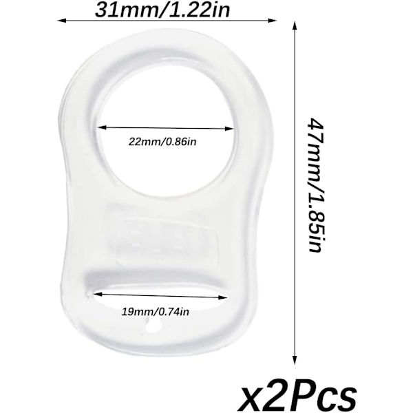 2 Stk Silikonering Adapter, Sutteclips Adapter, til Sut