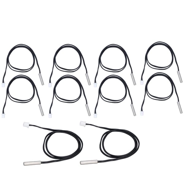 10 st Temperatursensor Sond NTC Termistor Temp Transducer 5x25mm Cylindriskt Huvud 500mm20K B3950