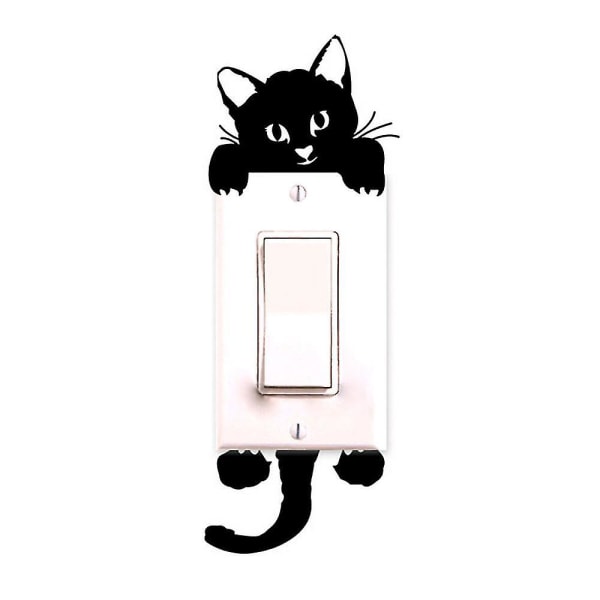 Heminredning Lysande gör-det-själv roliga söta kattbytesklistermärken i mörkret vardagsrum