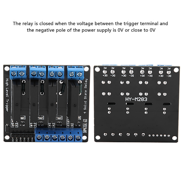 4-kanals solid state relémodul DC-AC 5V høynivåtrigger med sikring 2A