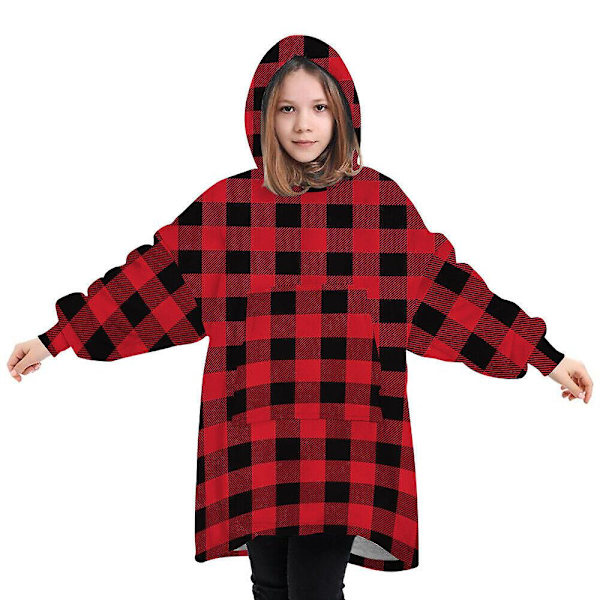 Barntryckt överdimensionerad jätte stor huvtröja filt huvtröja i fleece Pattern 2