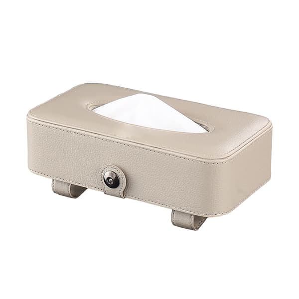 Bil Papirservietkasse i Kunstlæder - Beige