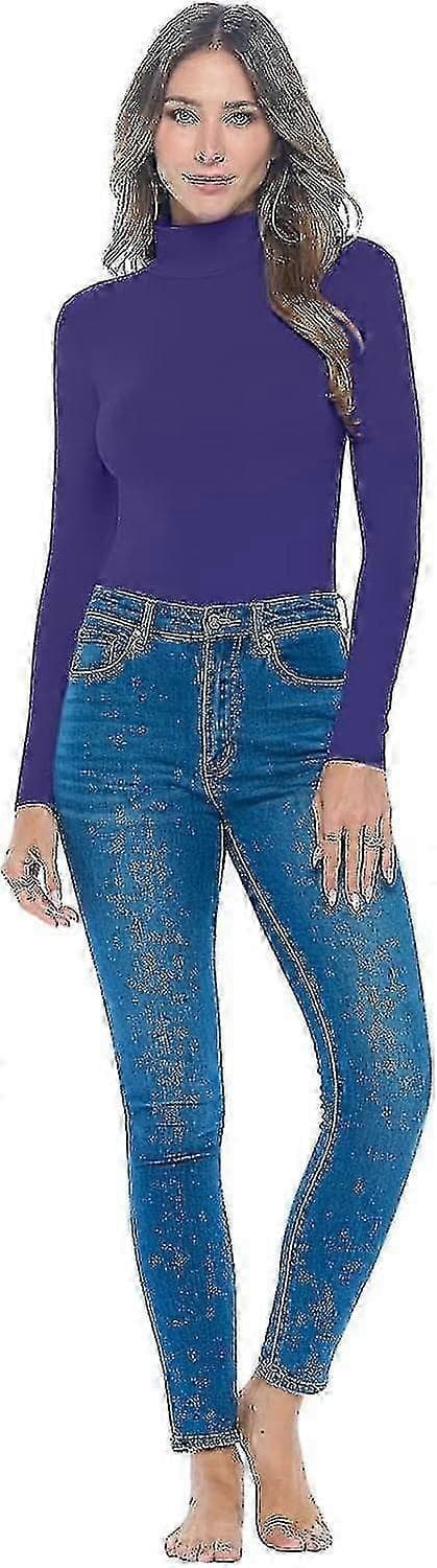 Ärm Hals Dräkt Andningsbar Stretch Purple 3X-L