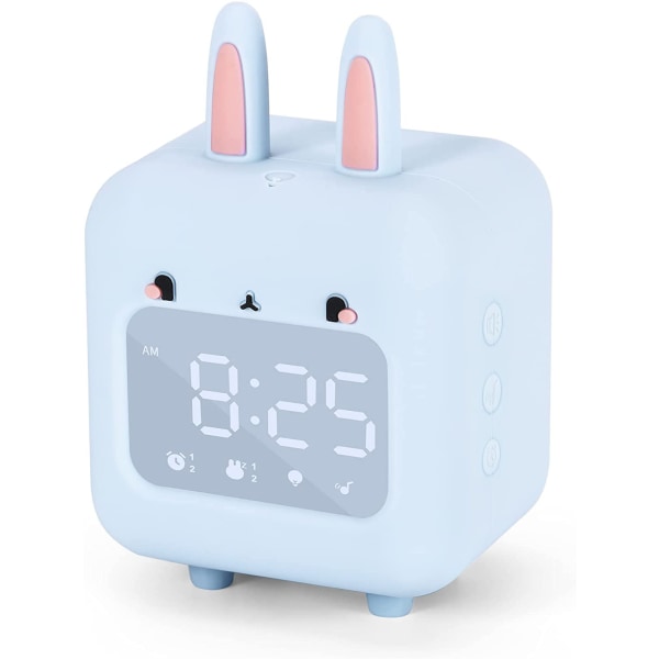 Lasten herätyskello, yövalo USB lasten herätyskellolla, makuuhuone (sininen)