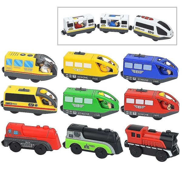 Hhcx-electric Train Set Locomotive Magnetic Car Diecast Slot Fit All Biro Wooden Train Track Railway For Kids Educational Toys A19