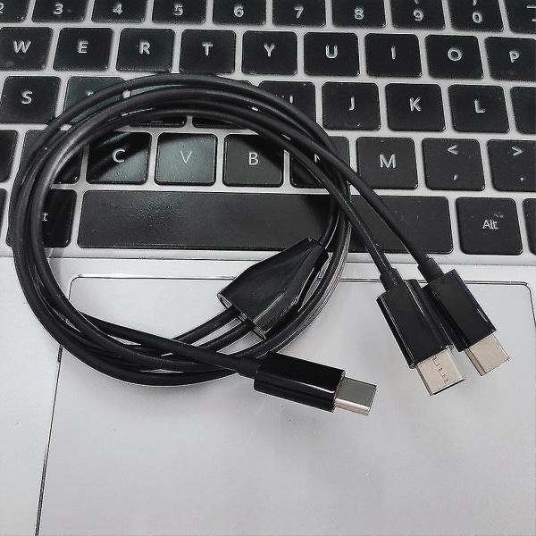 Ladekabel Type C til 2 Type C Hanne Til Hanne Støtter Lading Pluggbar Svart Black