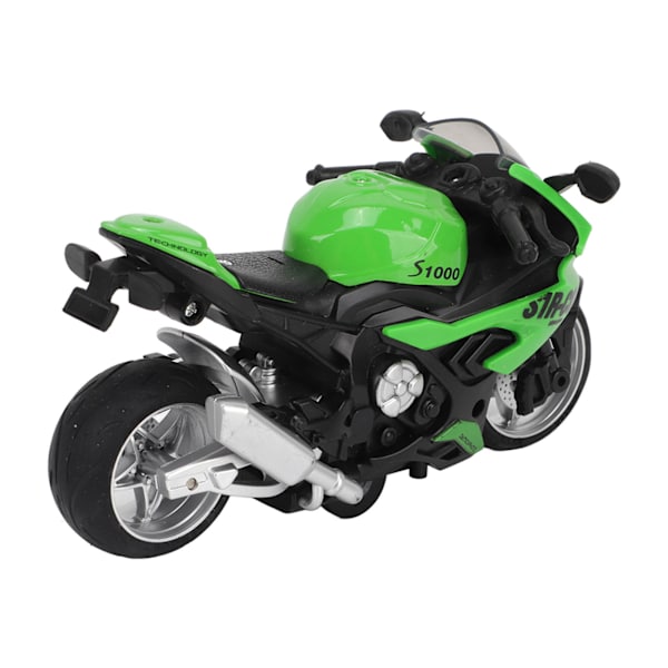 Børne Motorcykel Legetøj Træk Tilbage Lyd Lys Effekter Høj Simulation Legering Motorcykel Model Grøn