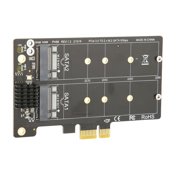 Adapterkort M.2 SATA til PCIE Dual Disk Array Kort Transmisjonsstabilitet Utvidelseskort