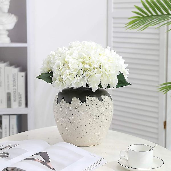 Konstgjord hortensia, 5 stycken enkelfilamentstam hortensia bukettarrangemang (lila) white