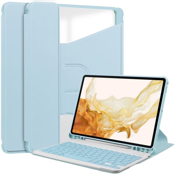 【BQ】Galaxy Tab S9 Plus Etui 360° Rotation Hybrid Blå 429