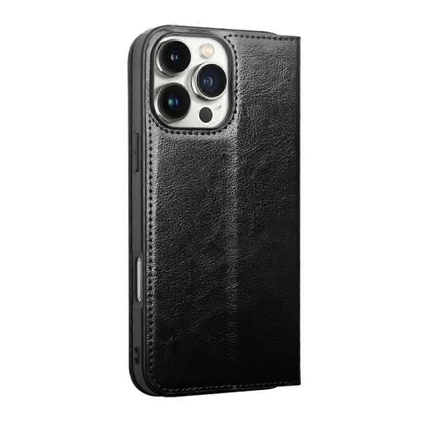 【BQ】QIALINO Classic Leather Phone Case Black Black For iPhone 16 Pro Max