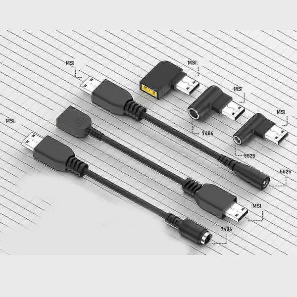 Strömkabel Msi USB-kontakt Hane 3,5 mm DC-kontakt Laddningssladd för bärbar dator Rectangle Tip