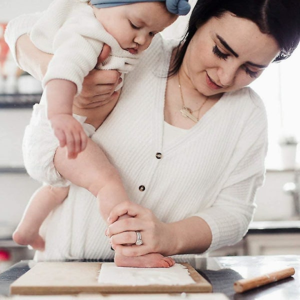 Baby Handavtryck och Footprint Makers Kit Minnesak för nyfödda pojkar och flickor white