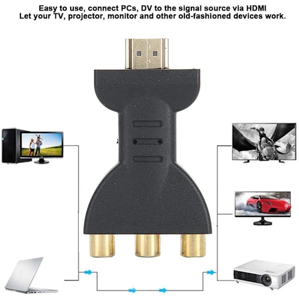 HDMI till RGB Adapter 1080P HDMI till RGB för RCA Components Converter