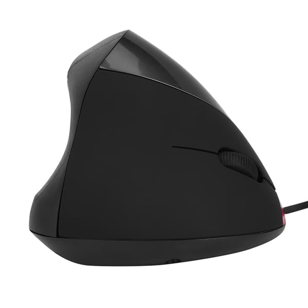 Ergonomisk design USB-kablet spilmus med håndledsstøtte - 1600 DPI - til bærbar computer (sort)