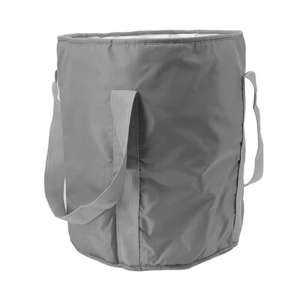 Foldbar Fodbalje Polyester Dobbelt Lag Sammenklappelig Camping Spand med Opbevaringspose Udendørs Grå