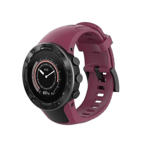 Blød silikonerem til Suunto 5 22,5 mm Wine red