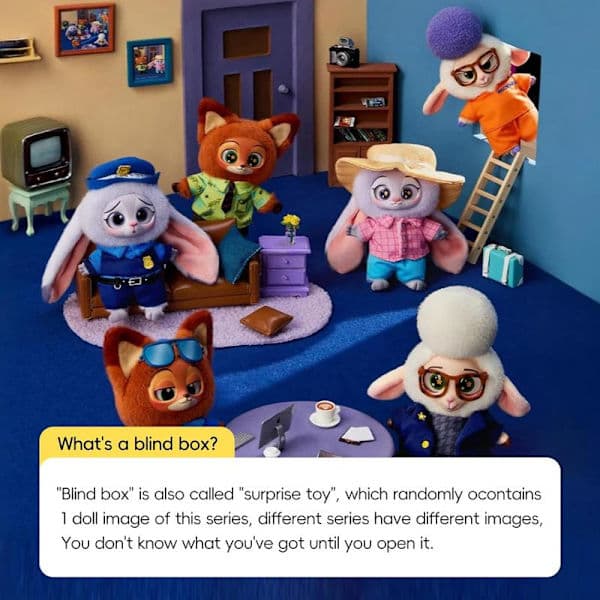 【BQ】Plush Doll Keychain Zootopia Soft Toy Rabbit Judy Fox Nick Blind Box A2 A2