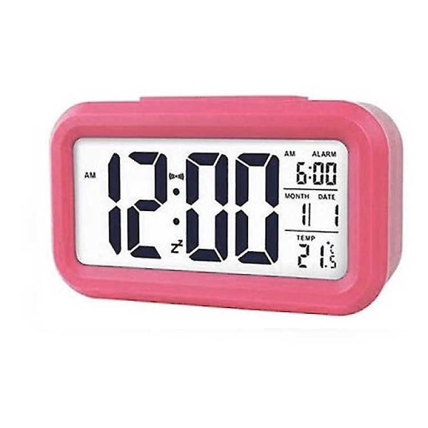 Regenboghorn Smart Light Lcd Väckarklocka 4 Färgval, Svart Pink