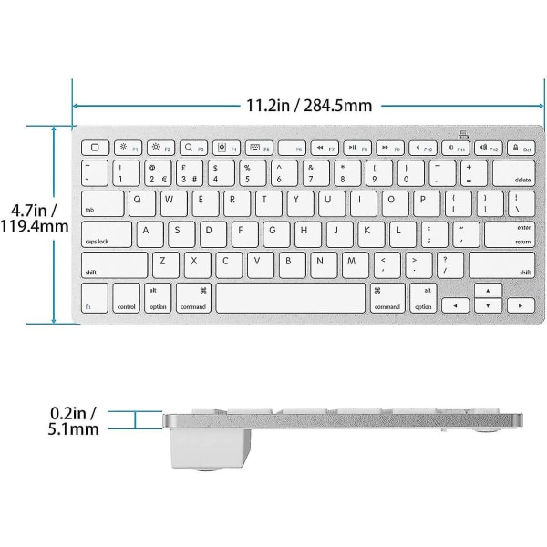 Bluetooth-näppäimistö, yhteensopiva uuden iPad 10.2:n kanssa (9. sukupolvi 2021/8. white