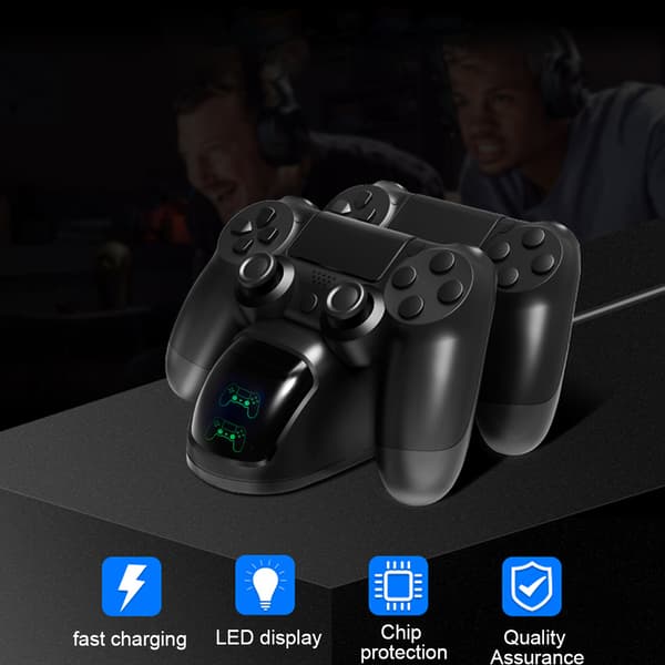 USB 5V 2-ports oplader med LED-indikator til PS4 Xbox One S-controller