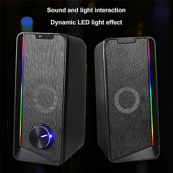 Desktop Bluetooth ljud Multi-ljuseffekt Cool datorhögtalare 4-enhet Dual Speaker Membran Spea