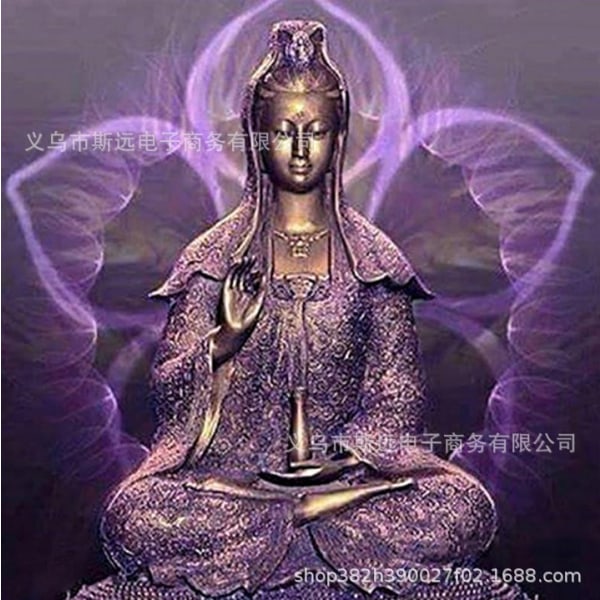 ny stil 5d Gör-det-själv- Diamond painting Lila Buddha-staty, fullvuxen oderi Rhinestone - diamond painting Buddhism, Craft Access