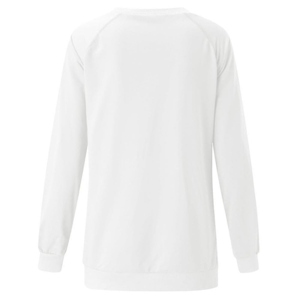 Hhcx-christmas Tunic Women Long Sleeve T-shirt Xmas Santa Print Tops Blouse White 2XL