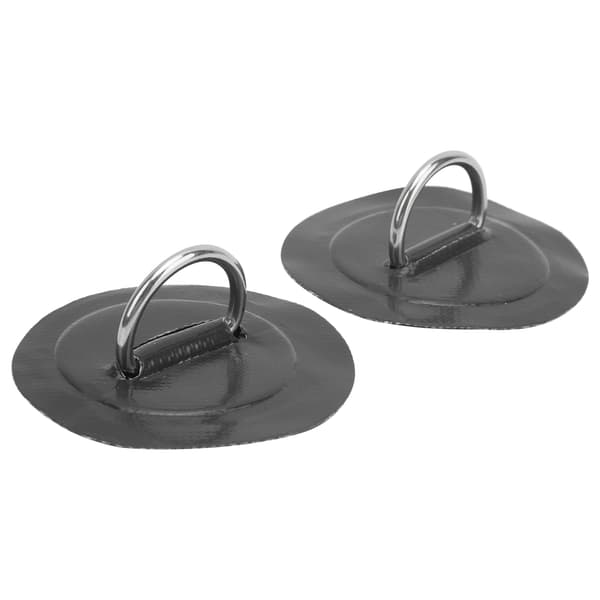 2 stk. Oppustelig Båd Kajak D Ring Pad Patch PVC Marine Rustfrit Stål Fast Spænde Sort