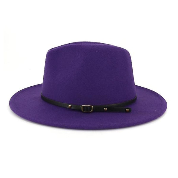 Kvinder eller mænd Fedora Hat i uldfilt Purple