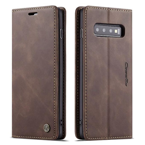 Galaxy S10 Plus Case, Retro Pu Läder Tpu Case [kortplatser] [magnetisk stängning] Flip Stand Case Cover för Samsung Galaxy S10 Plus