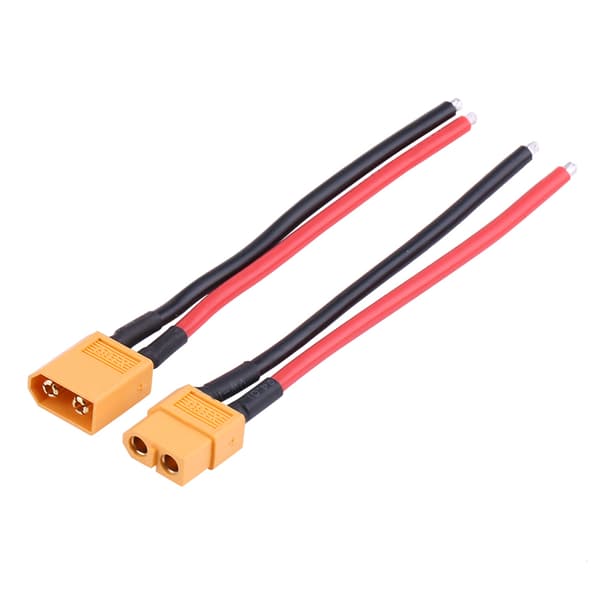 2 stk. XT60-kontaktadapter 14AWG silikonkabel RC-tilbehør
