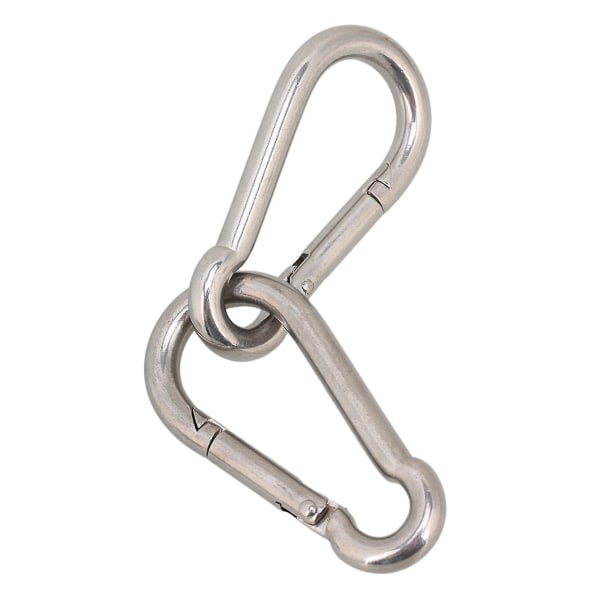 Lyftkrokar, klämmor Byglar 2st Silver 304 Rostfritt stål Fjäder Snap Quick Link Lås Karbinhake M8st 0,8cm