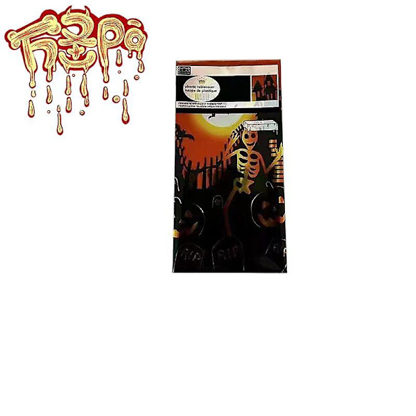 Ny halloweenfest engangskæledyr Bronzing aluminiumsfilm dug Halloween fest atmosfære arrangement forsyninger (2 stk) 137*274cm horror blood palm