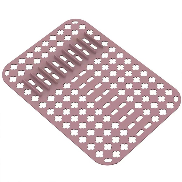 Multifunksjonell Dreneringsmatte Beskyttende Bordplate Enkel matte For oppvask Tørkematte Pink Brown