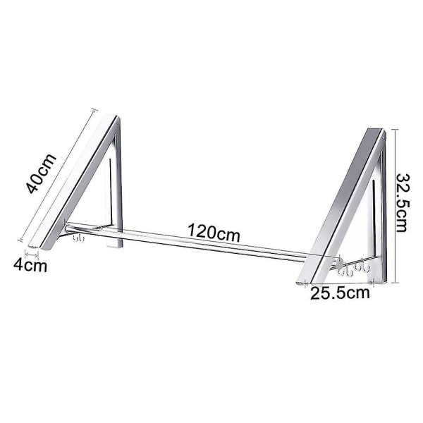 2/3 stång infällbara klädhängare - väggmonterad hopfällbar klädhängare -cdsx