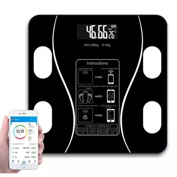 【BQ】Digital Smart Scale Bathroom Scale Body BMI Phone Bluetooth Connection Personal Memory Minimalist Design 5g/40kg