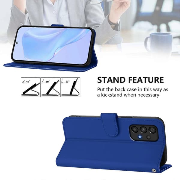 【BQ】PU-læderetui til Samsung Galaxy A33 5G Dark Blue