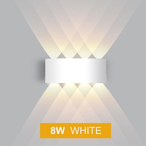 Ip65 Led Vägglampa Utomhus Vattentät Trädgårdsbelysning Aluminium Ac86-265 Inomhus Sovrum Vardagsrum Trappor Vägglampa 8W White