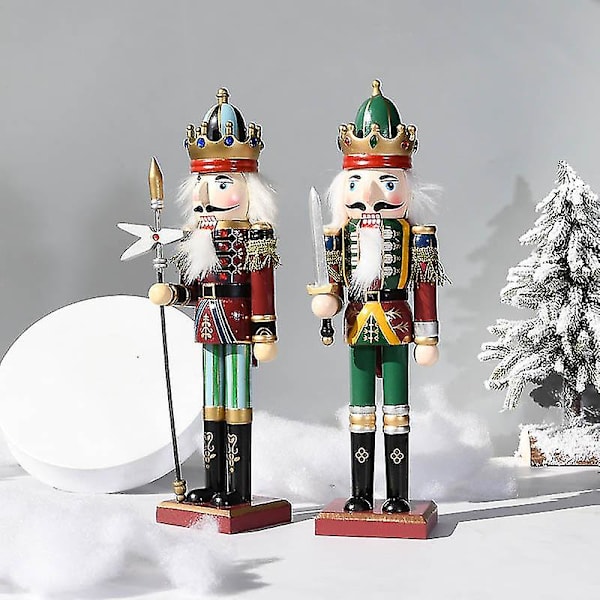 30 cm Nötknäppare Puppet Tenn Soldat Trä Valnöt Man liten prydnad C