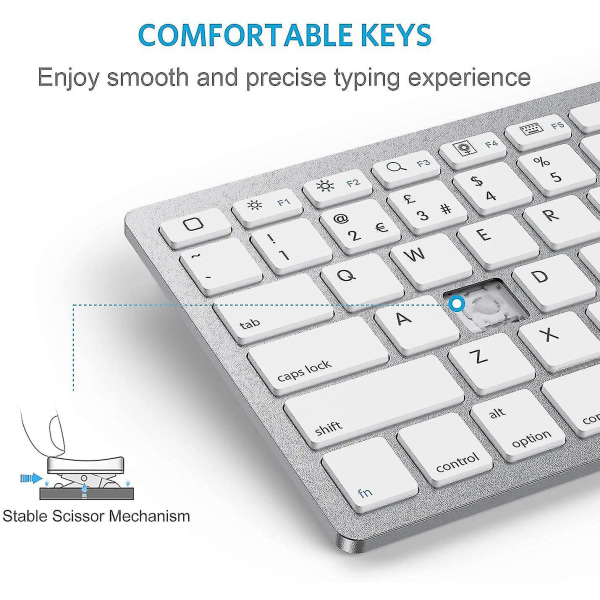 Bluetooth Keyboard Compatible With New Ipad 10.2(9th Gen 2021/8th white
