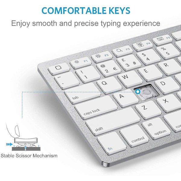 Bluetooth-näppäimistö, yhteensopiva uuden iPad 10.2:n kanssa (9. sukupolvi 2021/8. white