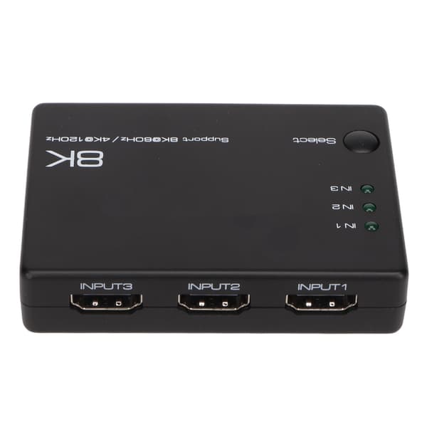 8K HD Switch 3 In 1 Out 40Gbps Snabb Stabil Fjärrkontroll Plug and Play HD Multimedia Switch för TV Projektor PC