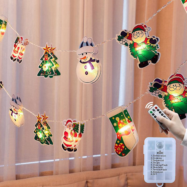 Julepynt Juletræ hængende LED-lys Farverige blinkende lys Full Star String Lights (2,5 m 20 lys)